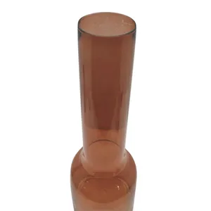 HOLLISBEACH BROWN GLASS VASE 20 (IN) 4