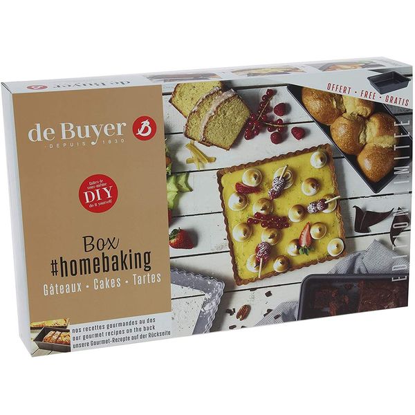 DEBUYER HOMR BAKING Box, Tarts & Cakes, 9"/23cm, Square, 10x4"/25x10cm, Rectangle, 3pc