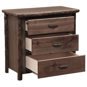 Hickory Log Three Drawer Chest - Cinnamon - Premium Line 3
