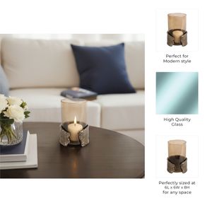 BAXTERMILL BROWN CANDLE HOLDER 8 (IN) 11
