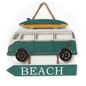 12-1/2" GREEN SURFER BUS BEACH SIGN 1