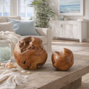 HEATHMOOR SET OF 2 BROWN ORBS 12 (IN) 9