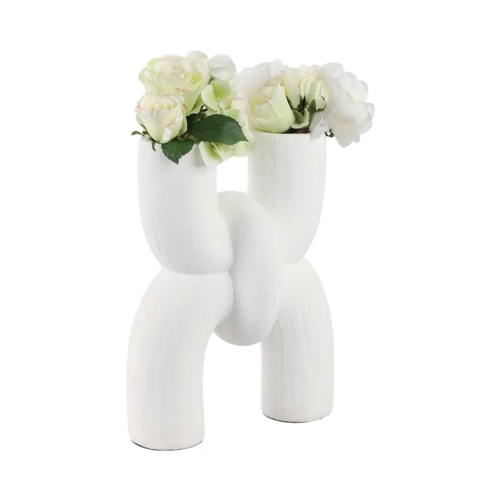 STONEHAM WHITE VASE 15 (IN)