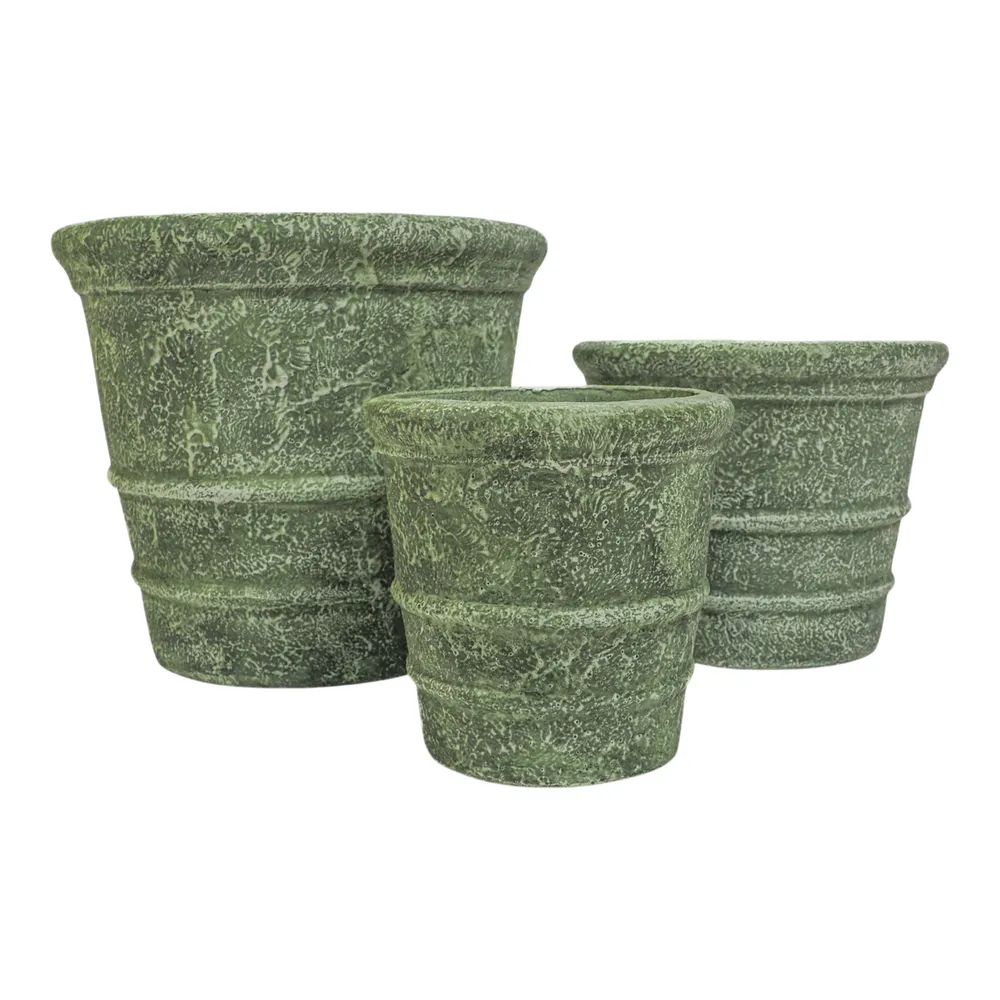 DORSETWELL SET OF 3 GREEN PLANTER 13 (IN)
