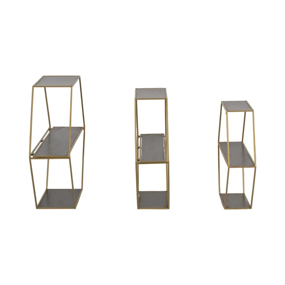KEATONWOOD SET OF 3 GOLD WALL SHELF 22 (IN)