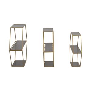 KEATONWOOD SET OF 3 GOLD WALL SHELF 22 (IN) 4