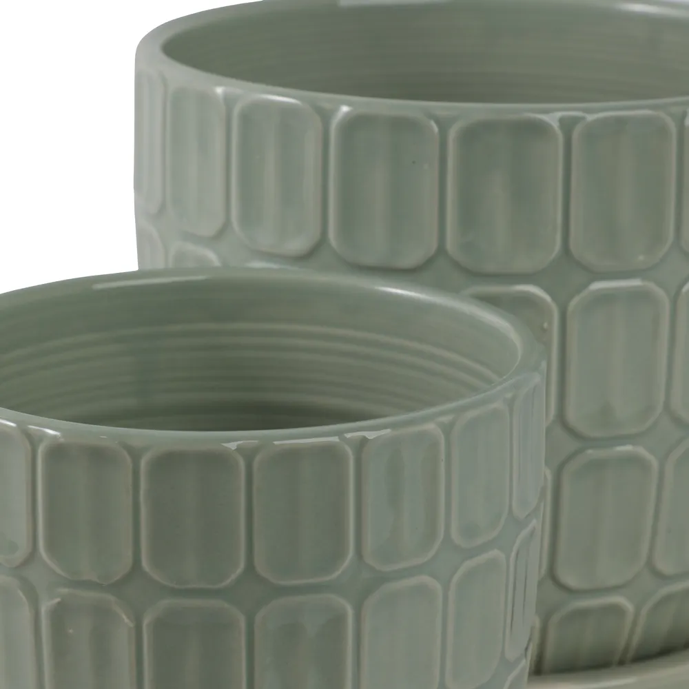 LEONAHAM SET OF 2 GREEN PLANTER 7 (IN)
