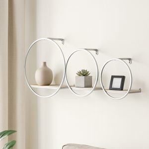 GAIGESTONE SET OF 3 SILVER WALL SHELF 8 (IN) 2