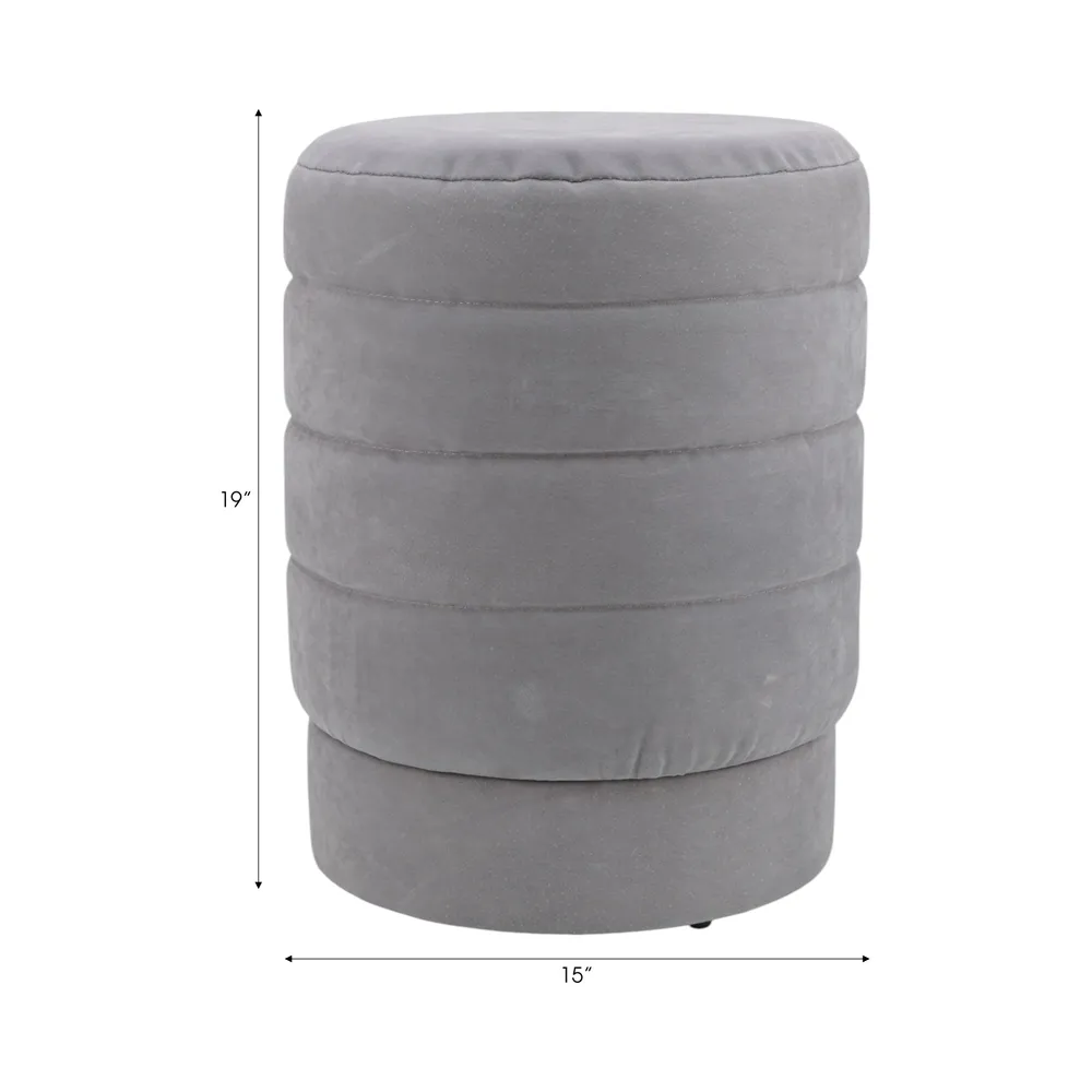 PENNFIELD GRAY OTTOMAN 19 (IN)