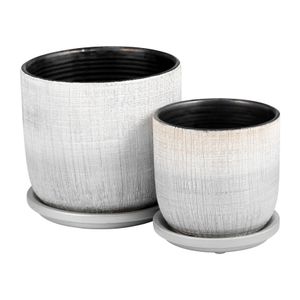 PEARLFIELD SET OF 2 SILVER PLANTER 6 (IN) 1