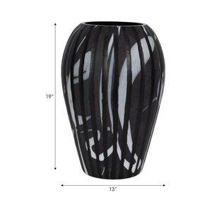 GARFIELDTON BLACK GLASS VASE 19 (IN) 8