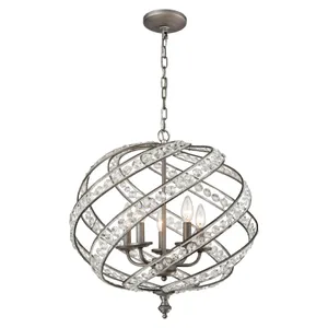 Renaissance 21″ Wide 5-Light Chandelier - Weathered Zinc 1