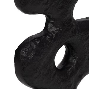 14" ABSTRACT TOTEM SCULPTURE  MARBLE BASE, BLACK/W 5