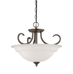 Bella 16'' Wide 3-Light Semi Flush Mount - Oiled Bronze