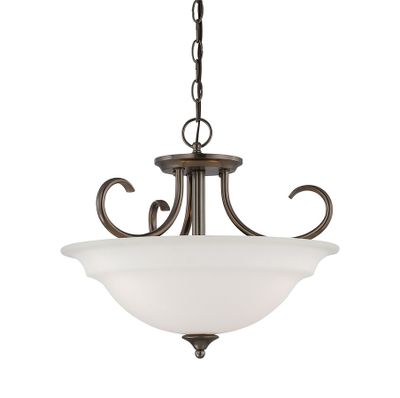 Bella 16'' Wide 3-Light Semi Flush Mount - Oiled Bronze