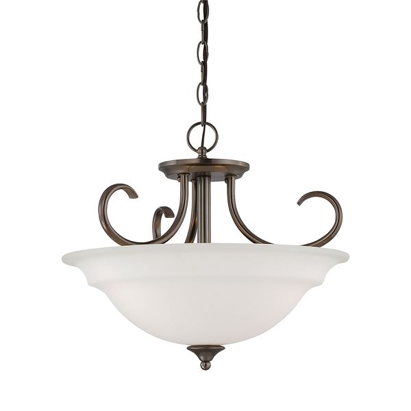 Bella 16'' Wide 3-Light Semi Flush Mount - Oiled Bronze