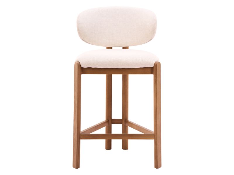 Rosetta Counter Stool Beige & Walnut 4