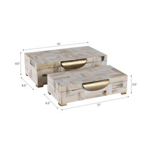 CLAXTONWORTH SET OF 2 TAN BOXES 5 (IN) 9