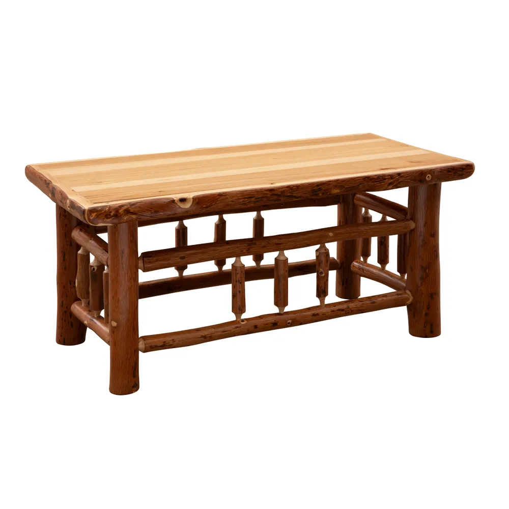 Hickory Log Rectangle Coffee Table - 60