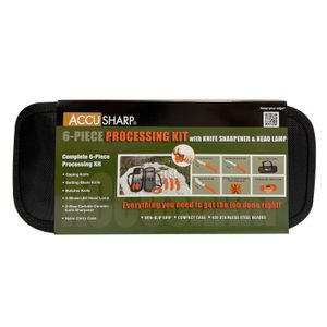 AccuSharp 6 Piece Processing Kit w/Sharpener & Headlamp 7