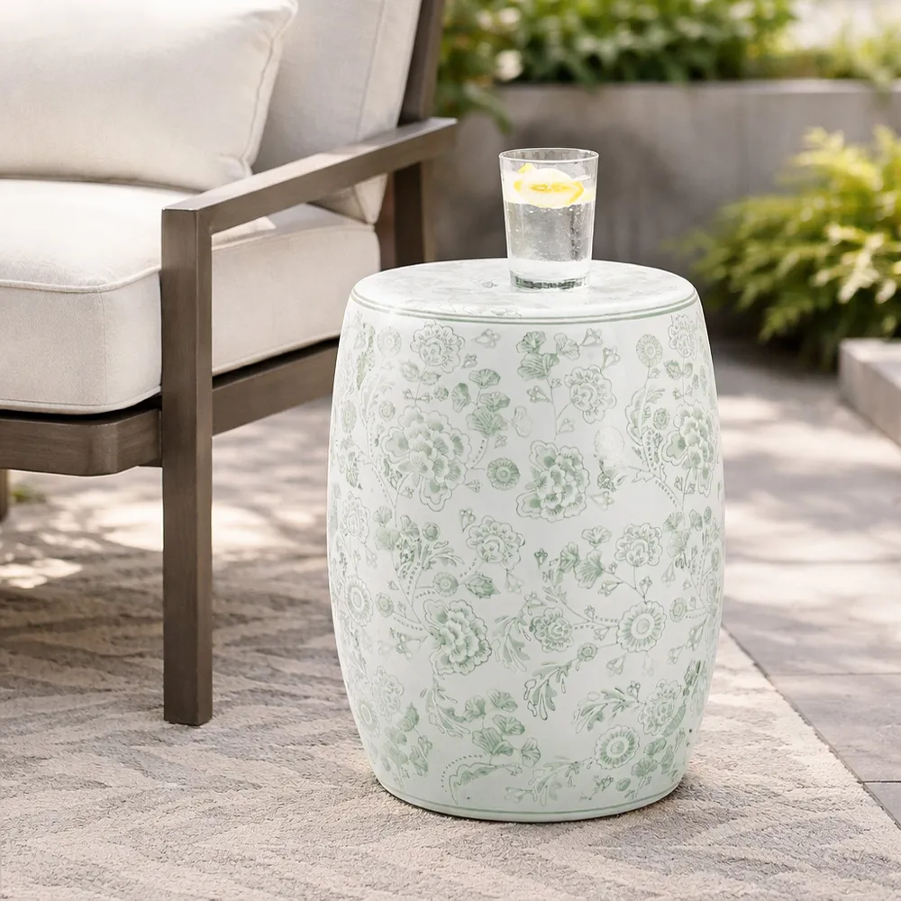 PEYTONWELL GREEN GARDEN STOOL 18 (IN)