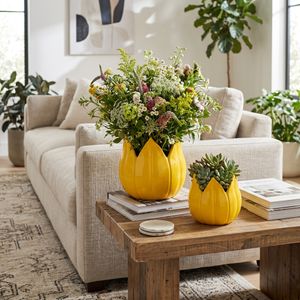 GENTRYWIND SET OF 2 YELLOW PLANTER 7 (IN) 11