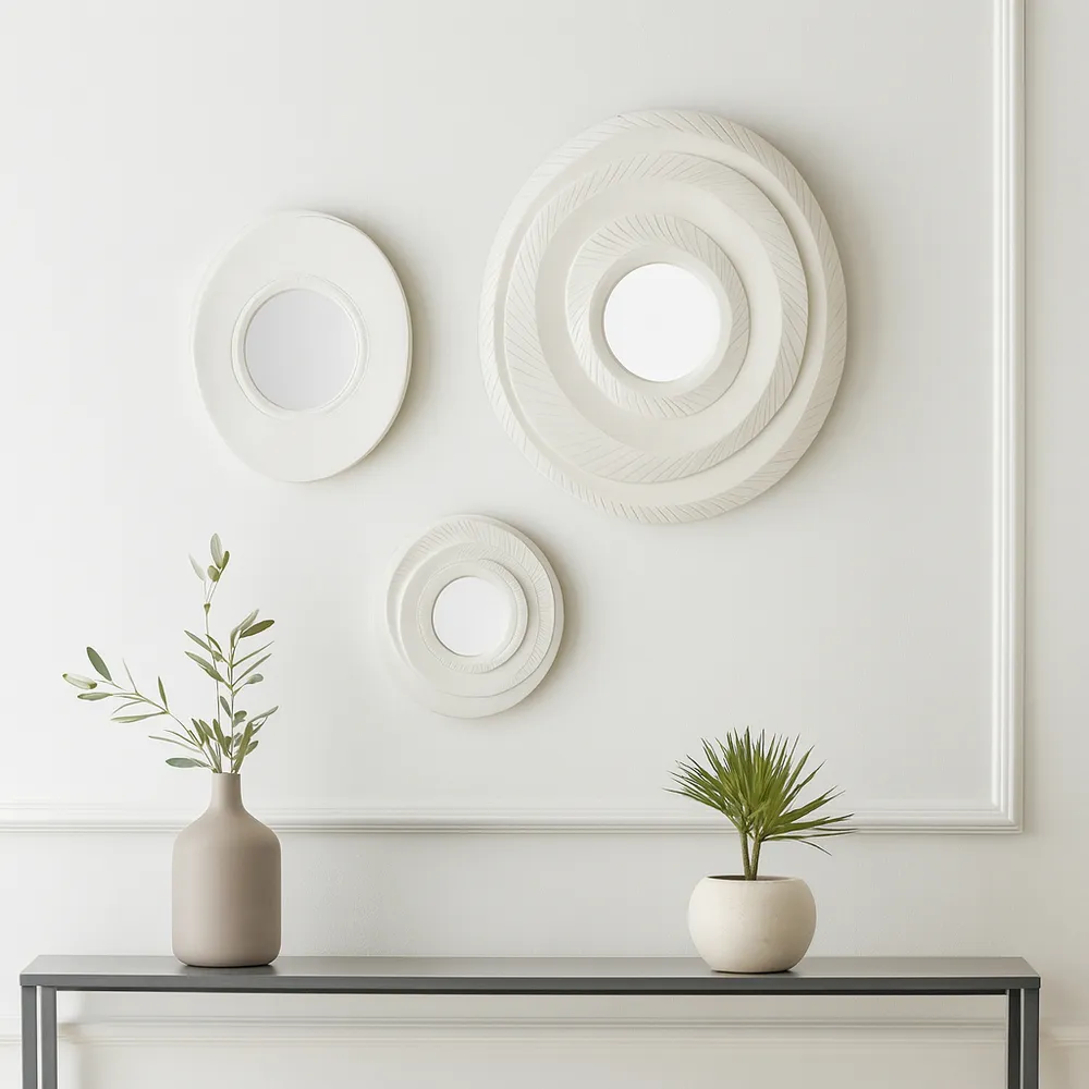 DALETON SET OF 3 GRAY MIRRORS 25 (IN)
