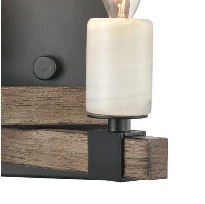 Stone Manor 7″ High 2-Light Sconce - Matte Black