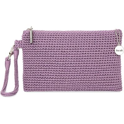 CHEVRON STRIPE CANVAS WRISTLET - ORANGE