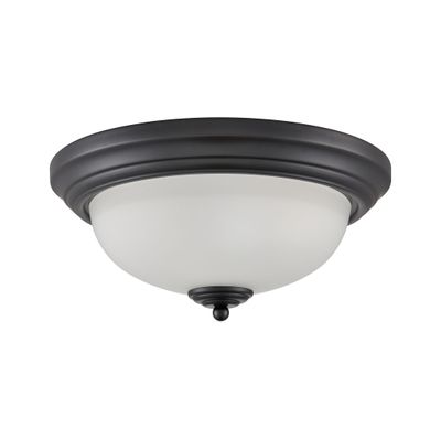 Helena 13″ Wide 2-Light Flush Mount - Black