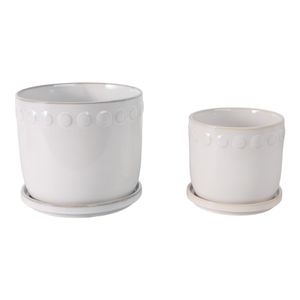 LINTONMORE SET OF 2 WHITE PLANTER 8 (IN) 1