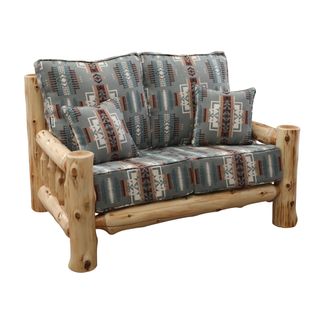 Cedar Log Loveseat - Natural - Premium Fabric - Seat:  Fabric TBD;   Backrest:  Fabric TBD