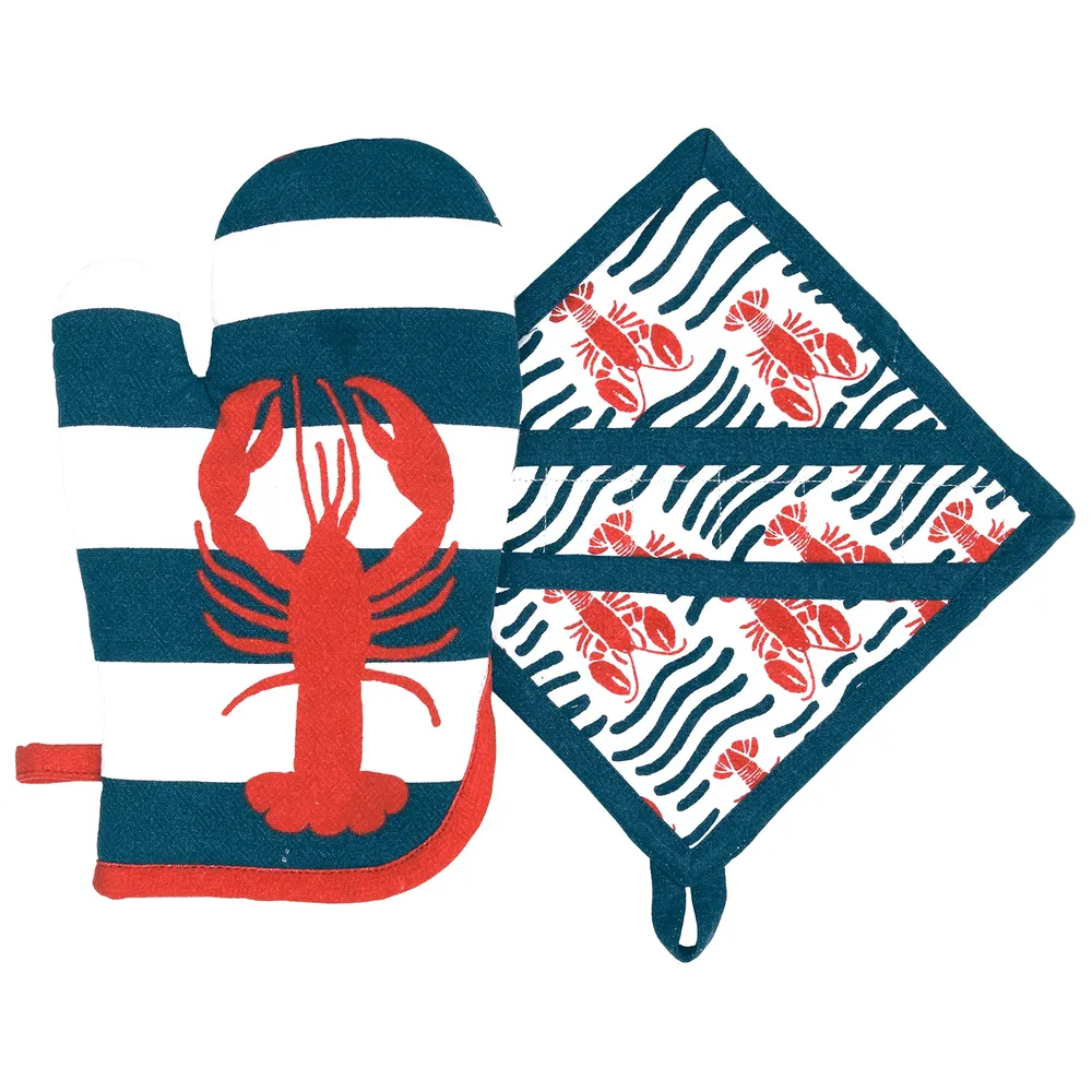 Lobster Club Oven Mitt Pot Holder (set of 2)