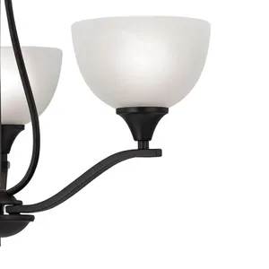 Bristol Lane 23'' Wide 3-Light Chandelier - Oil Rubbed Bronze with White Glass 4