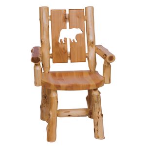 Cedar Cut-out Log Arm Chair - Coffee - Bear 2