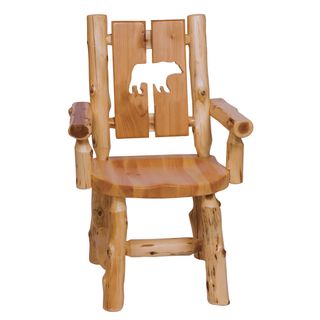 Cedar Cut-out Log Arm Chair - Coffee - Bear