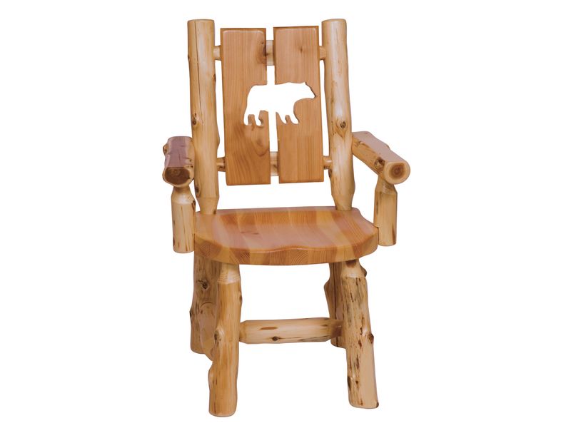 Cedar Cut-out Log Arm Chair - Coffee - Bear 2