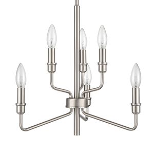 Saginaw 18'' Wide 6-Light Chandelier - Satin Nickel 4