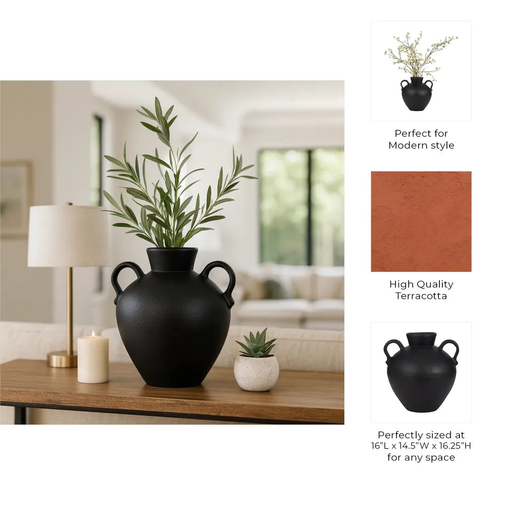 BURTONHOLM BLACK VASE 16 (IN)