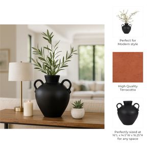 BURTONHOLM BLACK VASE 16 (IN) 10