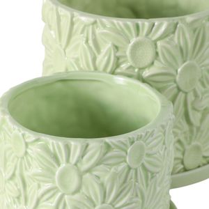 BOWENHAVEN SET OF 2 GREEN PLANTER 7 (IN) 7