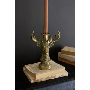Gold Deer Resin Taper Candle Holder 5