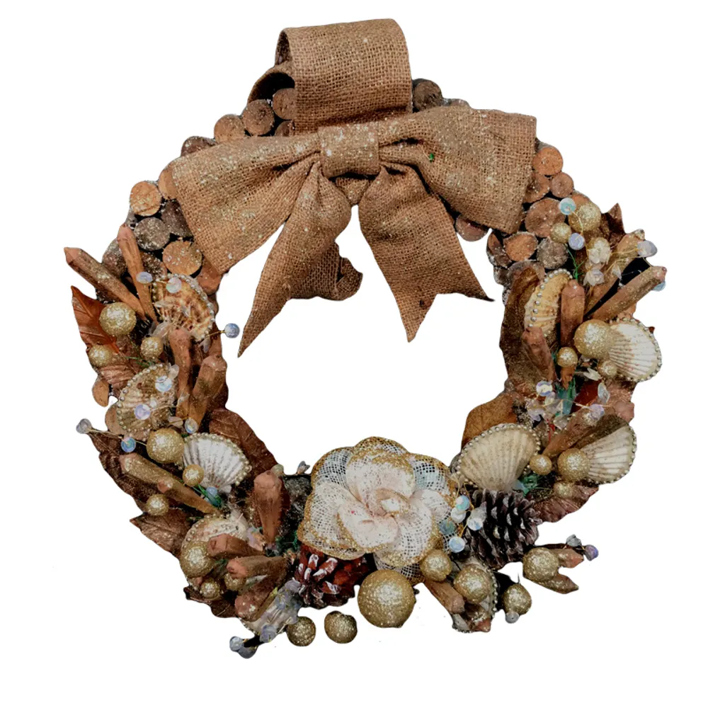 16" DRIFTWOOD & SHELL WREATH