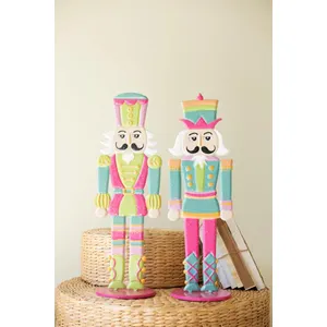 Set of 2 Painted Metal Vibrant Tabletop Nutcrackers 3