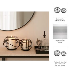 HARMONWICK SET OF 2 BLACK CANDLE HOLDER 6 (IN) 10