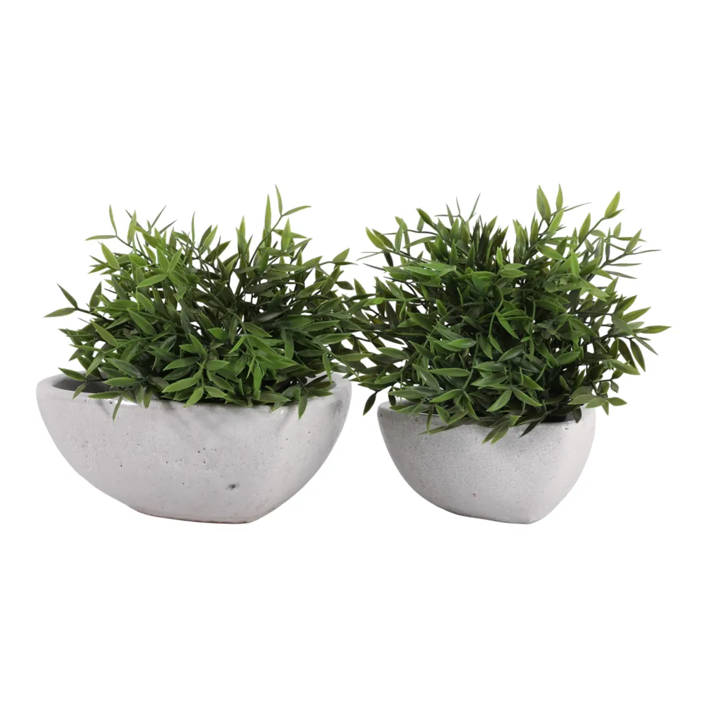 DEVONCLIFF SET OF 2 WHITE PLANTER 4 (IN)