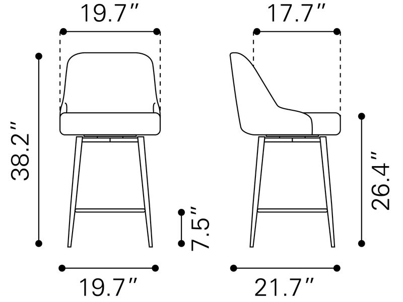 Keppel Swivel Counter Stool Brown 11
