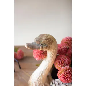 Faux Concrete Swan Planter 2