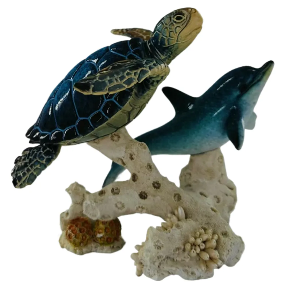 5-1/2" TURTLE AND DOLPHIN ON CORAL
