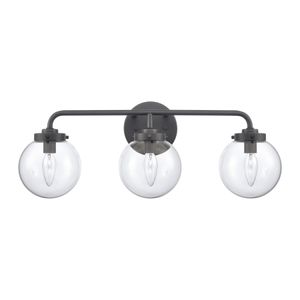 Fairbanks 22.75'' Wide 3-Light Vanity Light - Matte Black and Clear 2